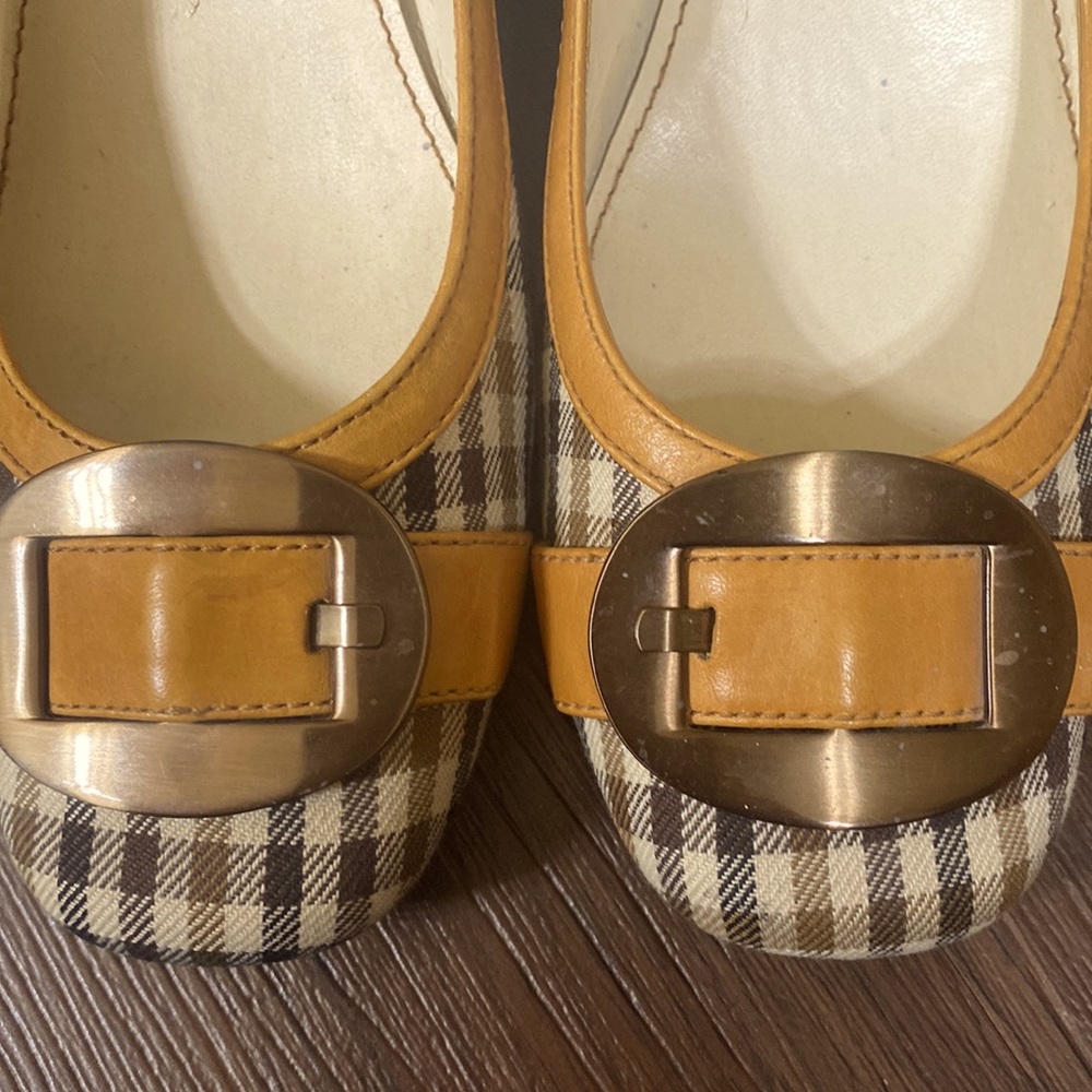 Vintage Anne Klein Plaid Heels with Buckle